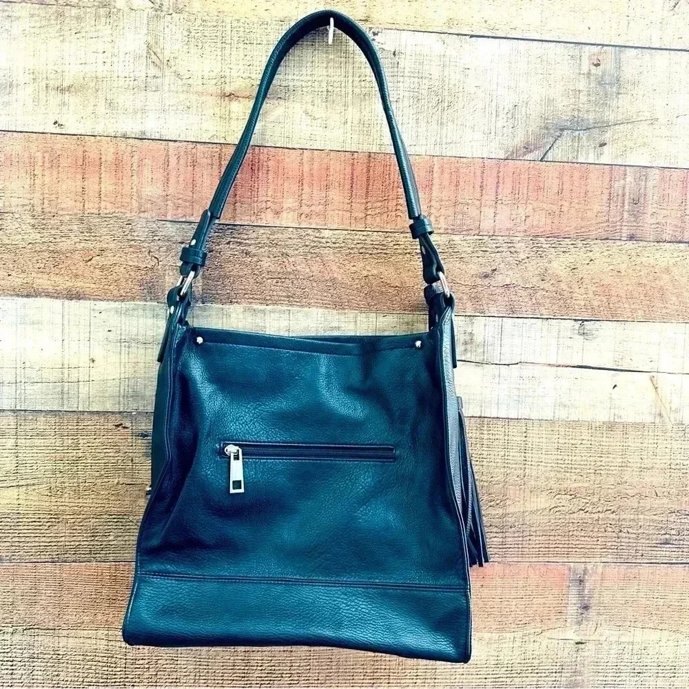 NWOT Sondra Roberts Leather Squared Hobo Bag With Tassel
